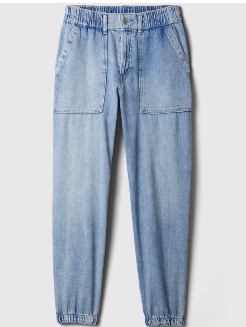 EUC GAP High-Rise Denim Girlfriend Utility Joggers in Medium Wash Size Small - Picture 5 of 16